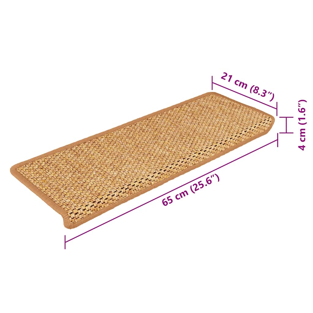 Stair Mat | Set of 15 | Orange | Polypropylene, Polyester, Cotton