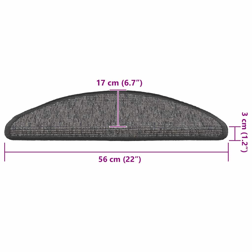 Stair Mat | Set of 15 | Beige and Grey | 91% Polypropylene, 9% Polyester