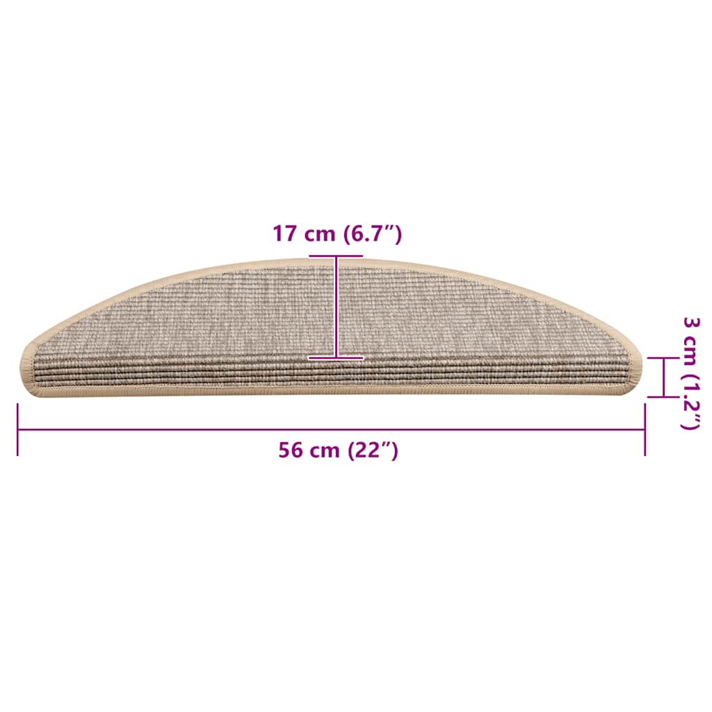 Stair Mat | Set of 15 | Silver | Fabric (91% polypropylene, 9% polyester)