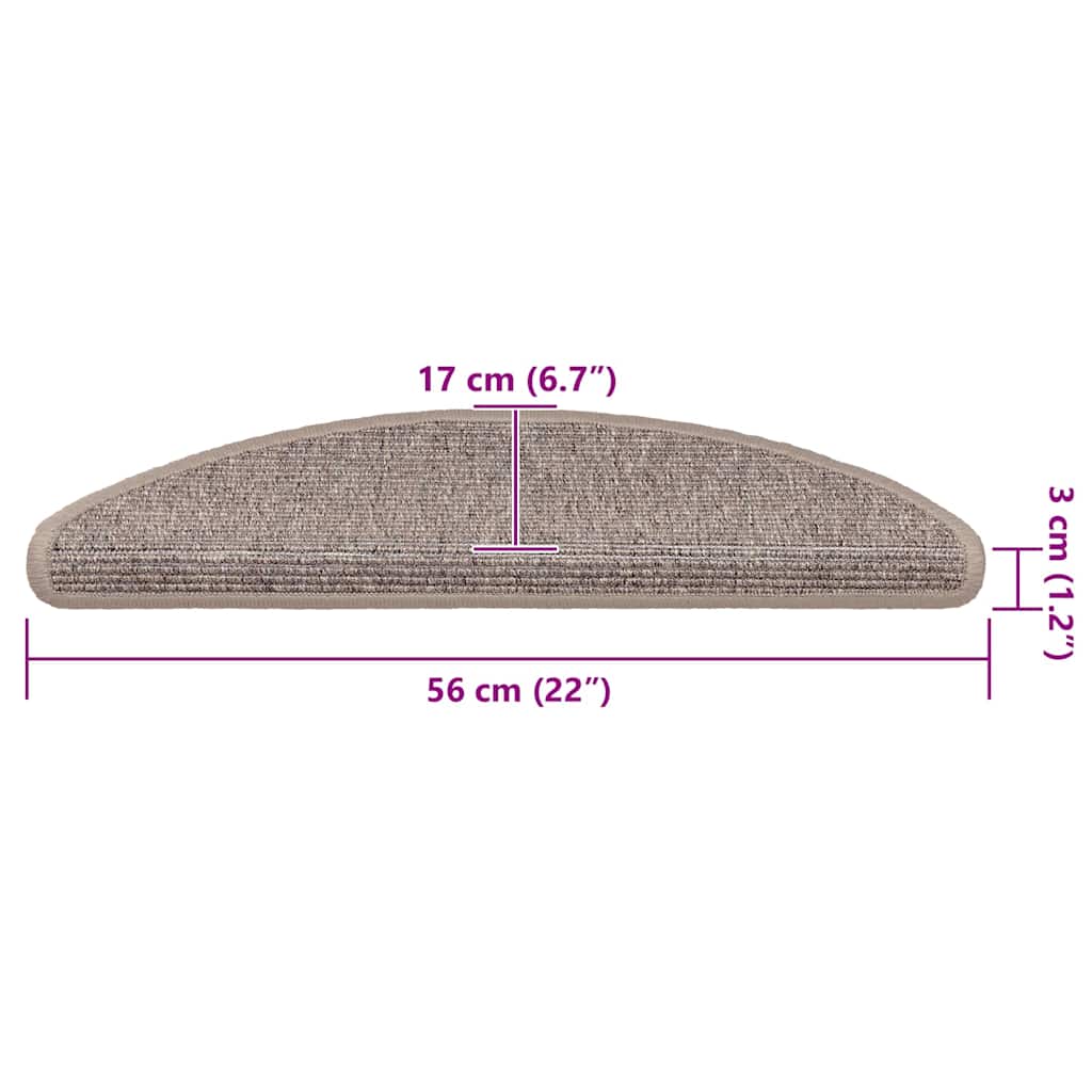 Stair Mat | Set of 15 | Dark Beige | 91% Polypropylene, 9% Polyester