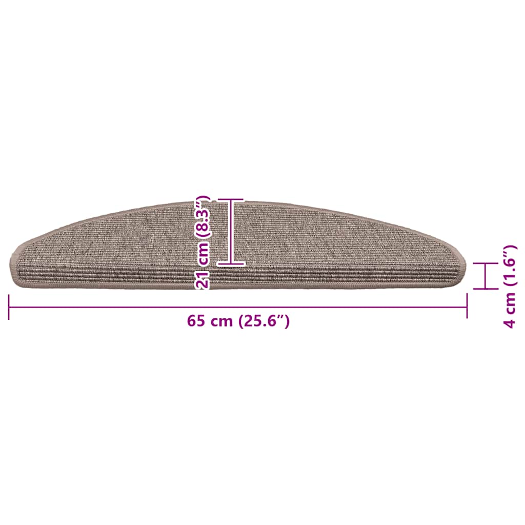 Stair Mat | Set of 15 | Dark Beige | 91% Polypropylene, 9% Polyester