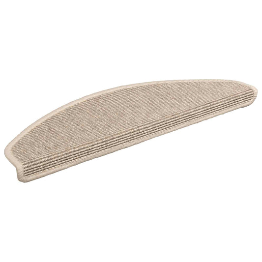 Stair Mats 15 pcs 65x21x4 cm Light Beige Half Round Large
