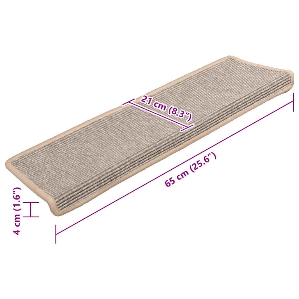 Stair Mat | Set of 15 | Silver | 91% Polypropylene, 9% Polyester