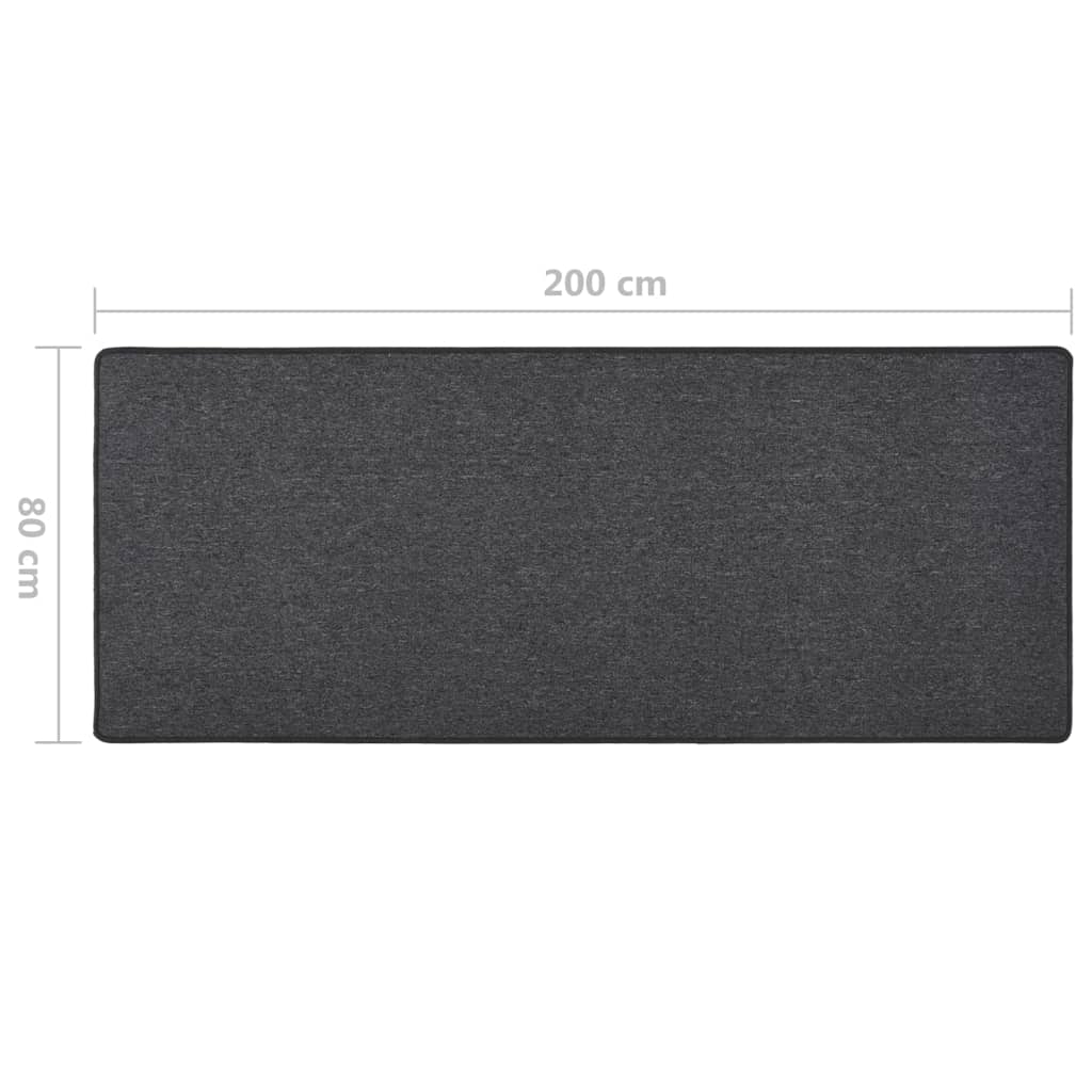 Carpet Runner | Anthracite | 100% Polypropylene | 80x200 cm