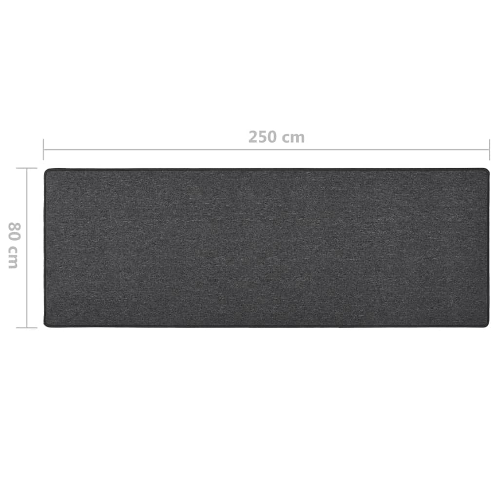 Carpet Runner | Anthracite | 100% Polypropylene | 80 x 250 cm | Non-slip