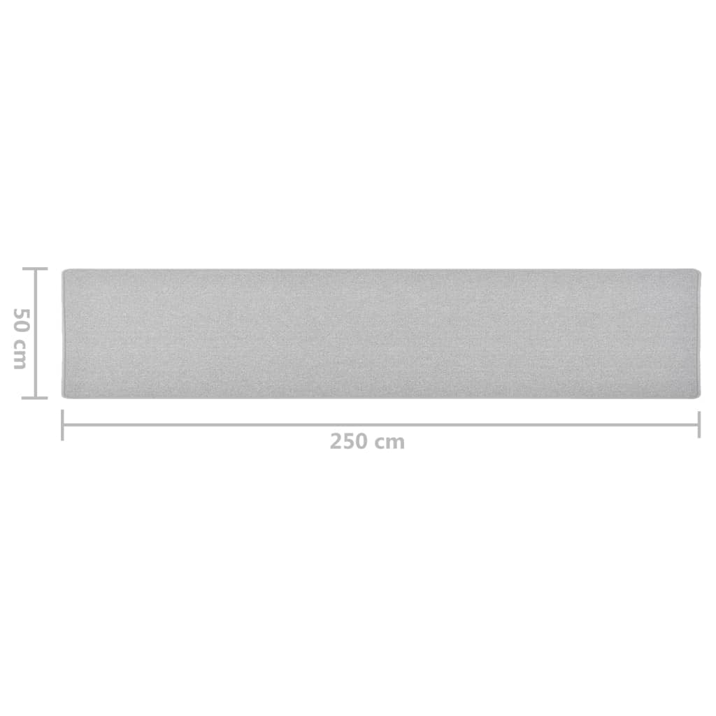 Carpet Runner | Light grey | 100% Polypropylene | 50x250 cm | Non-slip