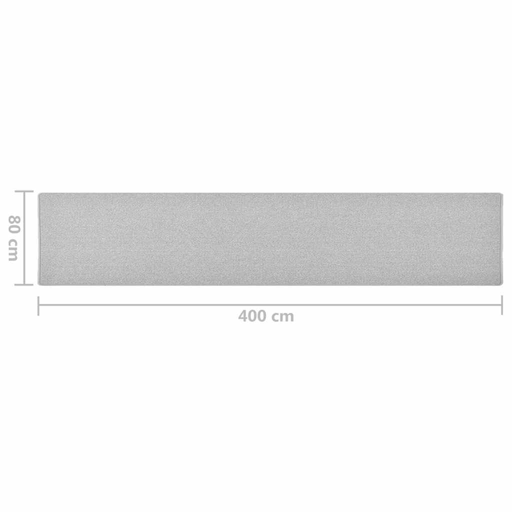 Carpet Runner | Light grey | Polypropylene | 80 x 400 cm | Non-slip