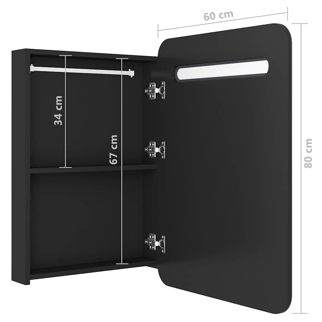 Bathroom Cabinet | Black | MDF with melamine finish, glass | Medium