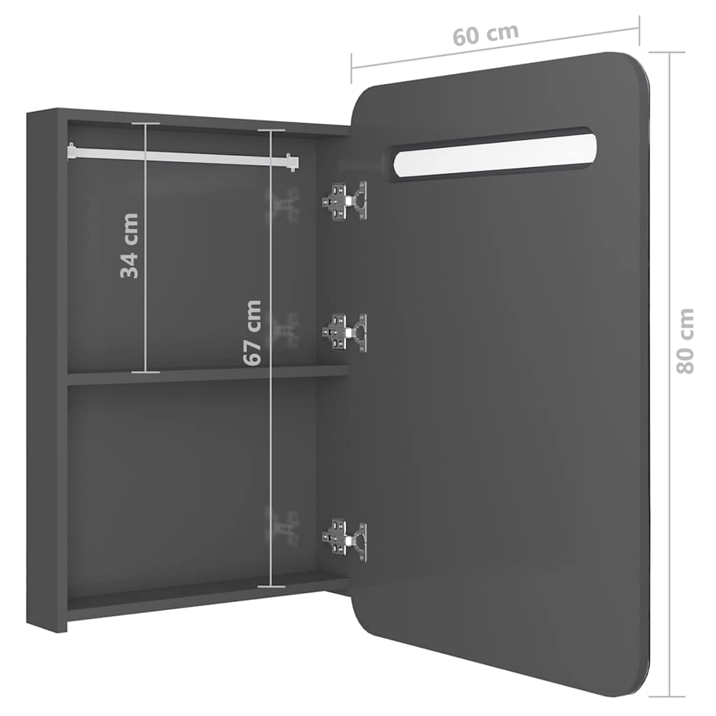 Bathroom Cabinet | Shining Grey | MDF board with melamine finish, glass