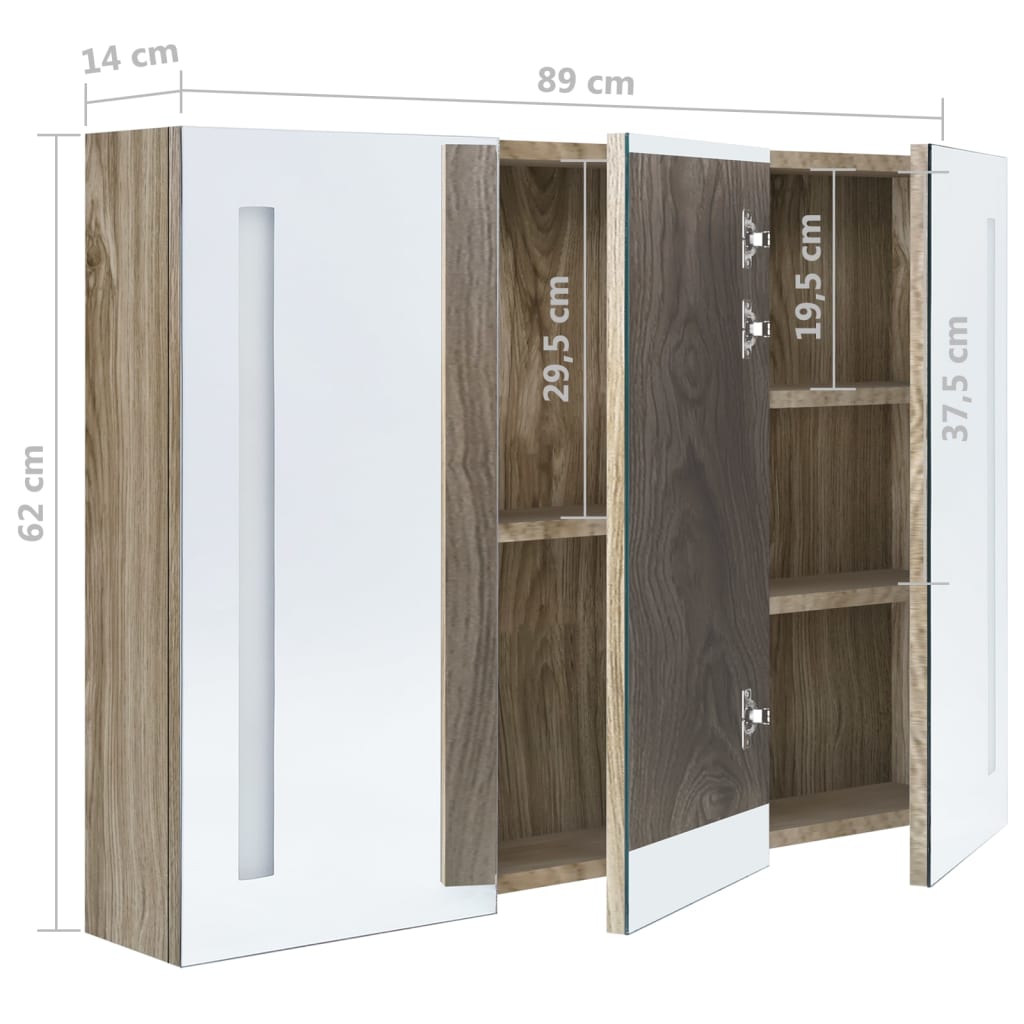 Bathroom Cabinet | Oak | MDF with melamine finish | Medium
