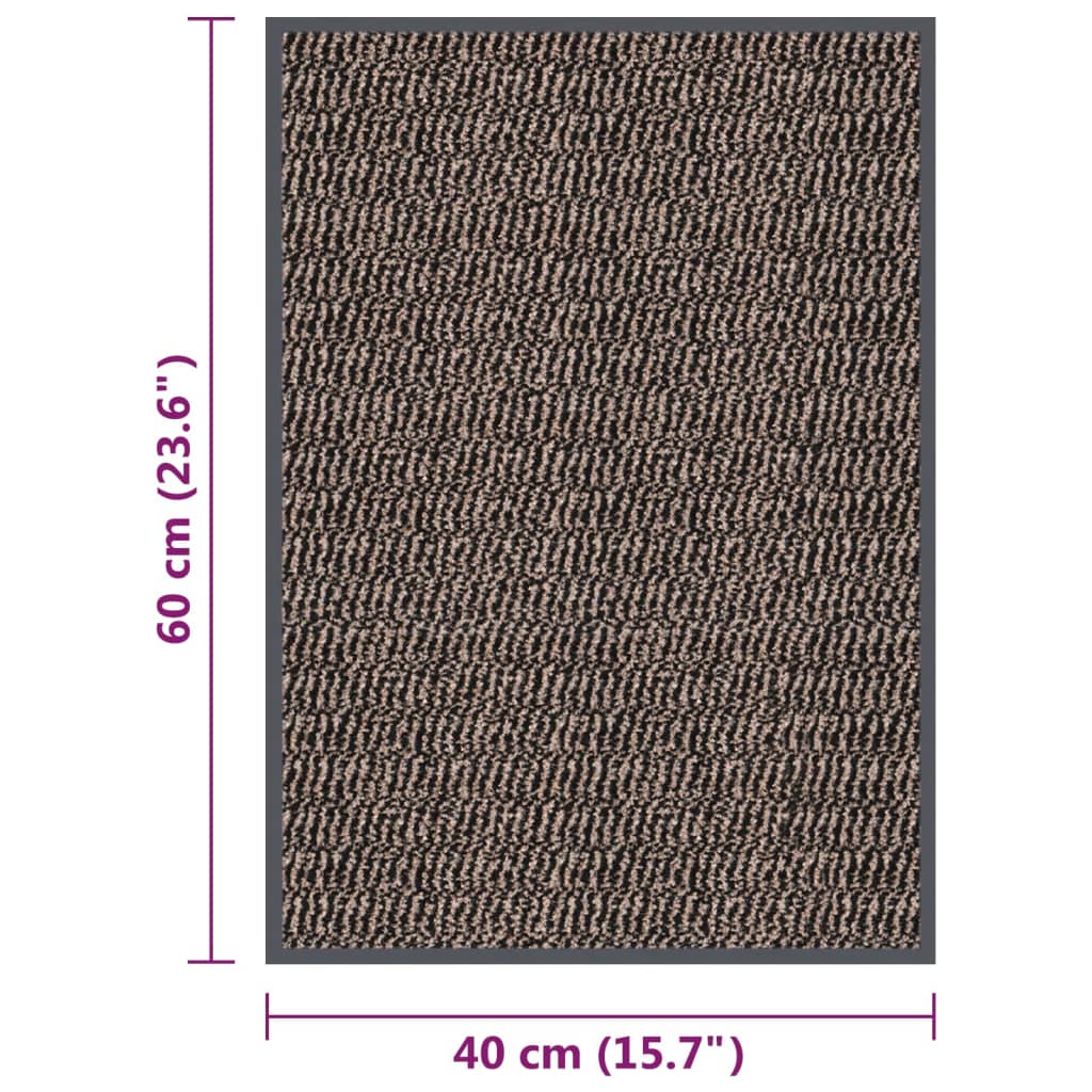 Doormat | Dark brown | Polypropylene, Rubber | 40x60 cm | Non-slip