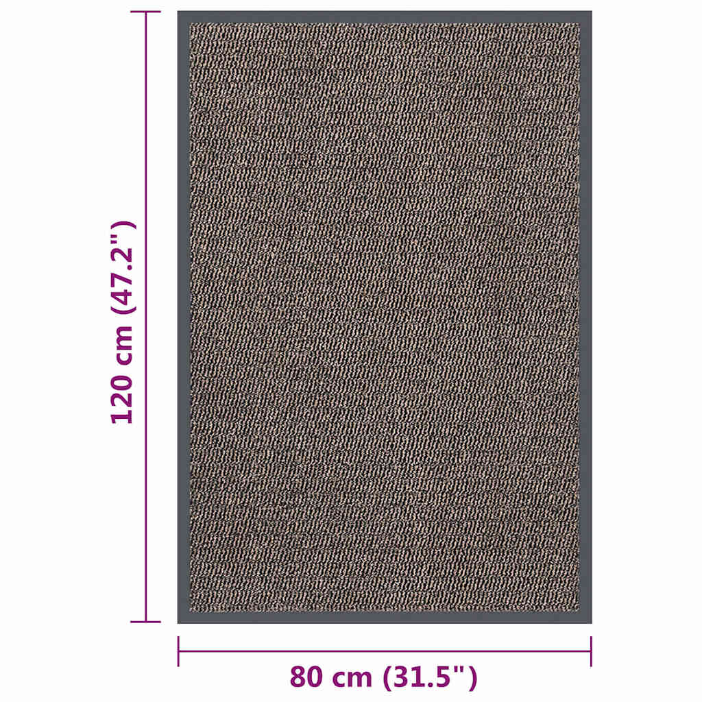 Doormat | Dark Brown | 100% PP tuft, rubber | 80x120 cm | Non-slip
