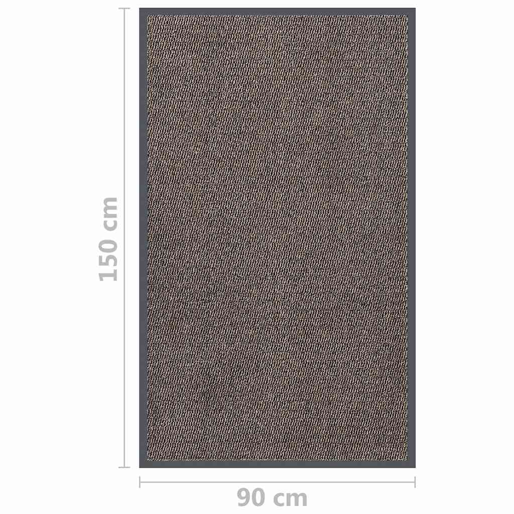 Door Mat | Dark Brown | 100% Polypropylene, Rubber | 90x150 cm | Durable