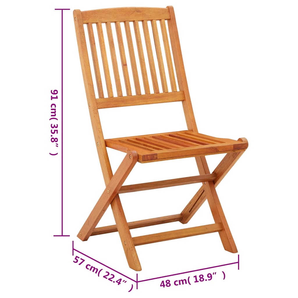 Folding Chairs 2 pcs Solid Eucalyptus Wood