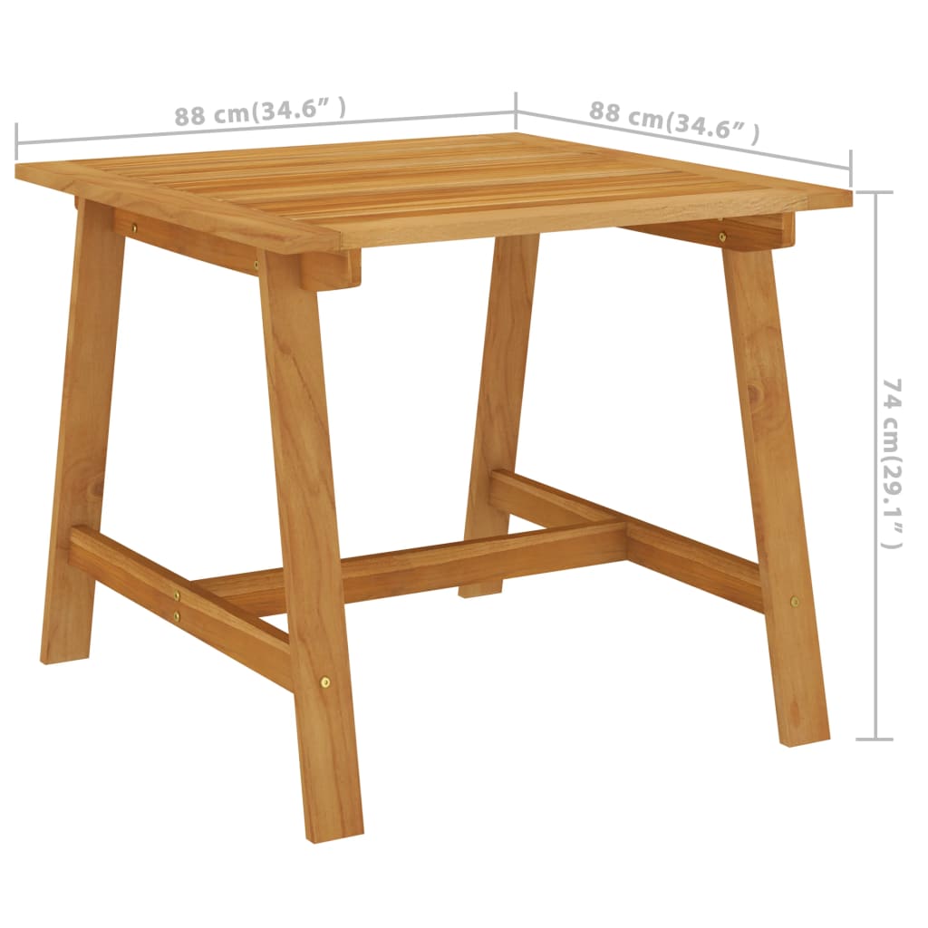 Dining Set | Grey | Solid acacia wood, PE rattan, Powder-coated steel