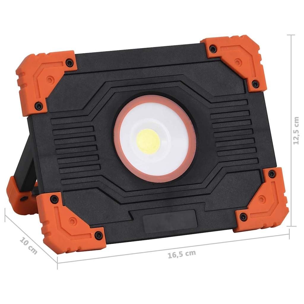 LED Floodlight | Black and Orange | ABS | Compact | Portable