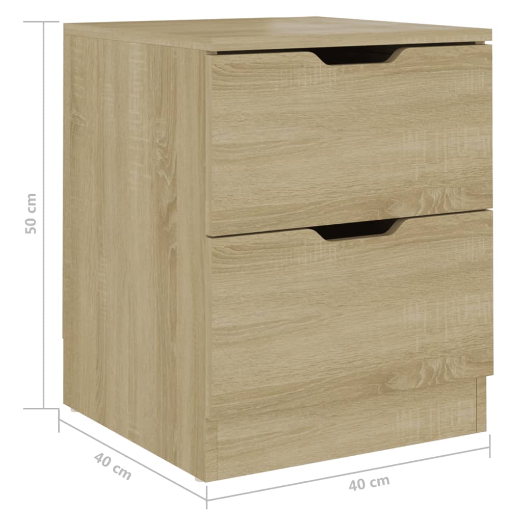 Bedside Cabinet | Set of 2 | Sonoma Oak | Engineered wood | Small