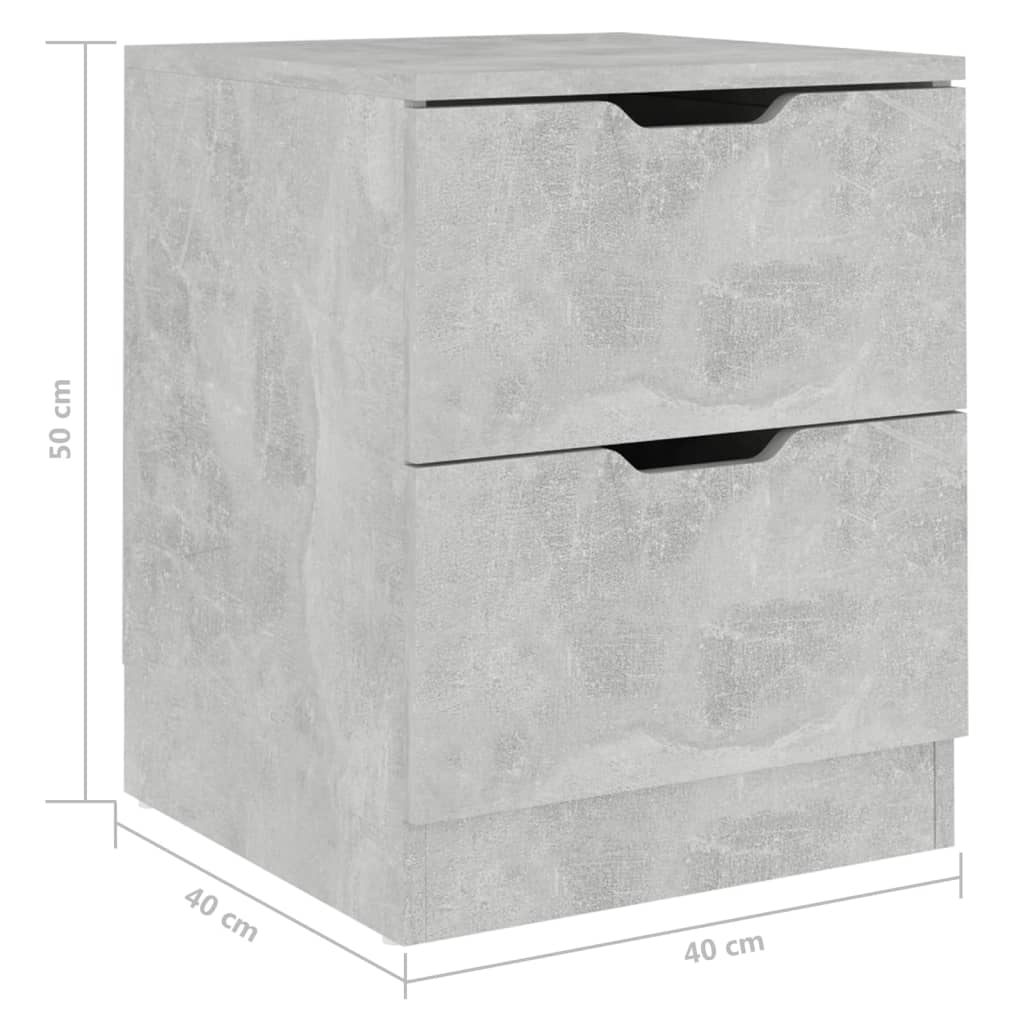 Bedside Cabinet | Concrete Grey | Engineered wood | Medium