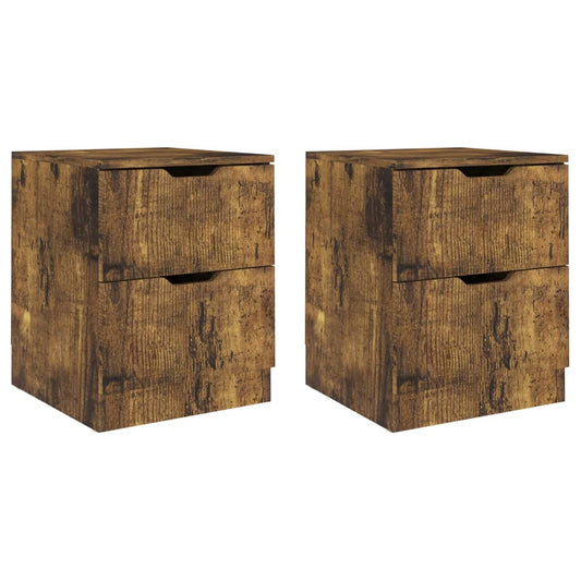 Bedside Cabinet | Set of 2 | Smoked Oak | Engineered wood, MDF | Standard