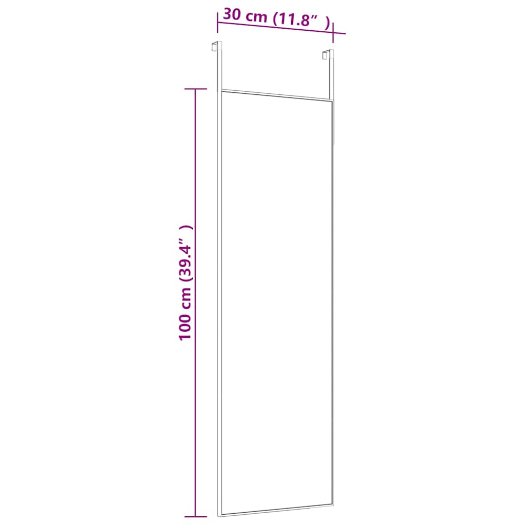 Door Mirror | Black | Aluminium, glass | Medium | Minimalistic