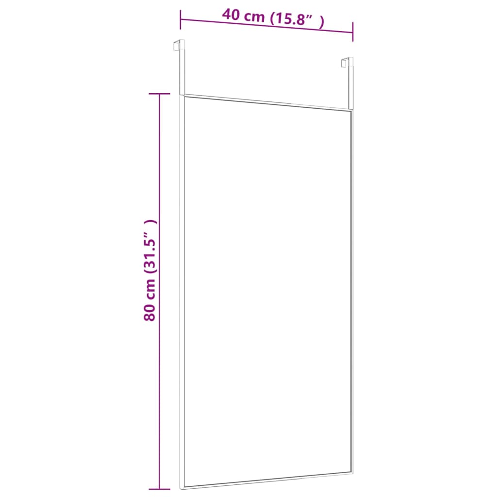 Door Mirror | Black | Aluminium | Medium | Door Mirror | Rectangular