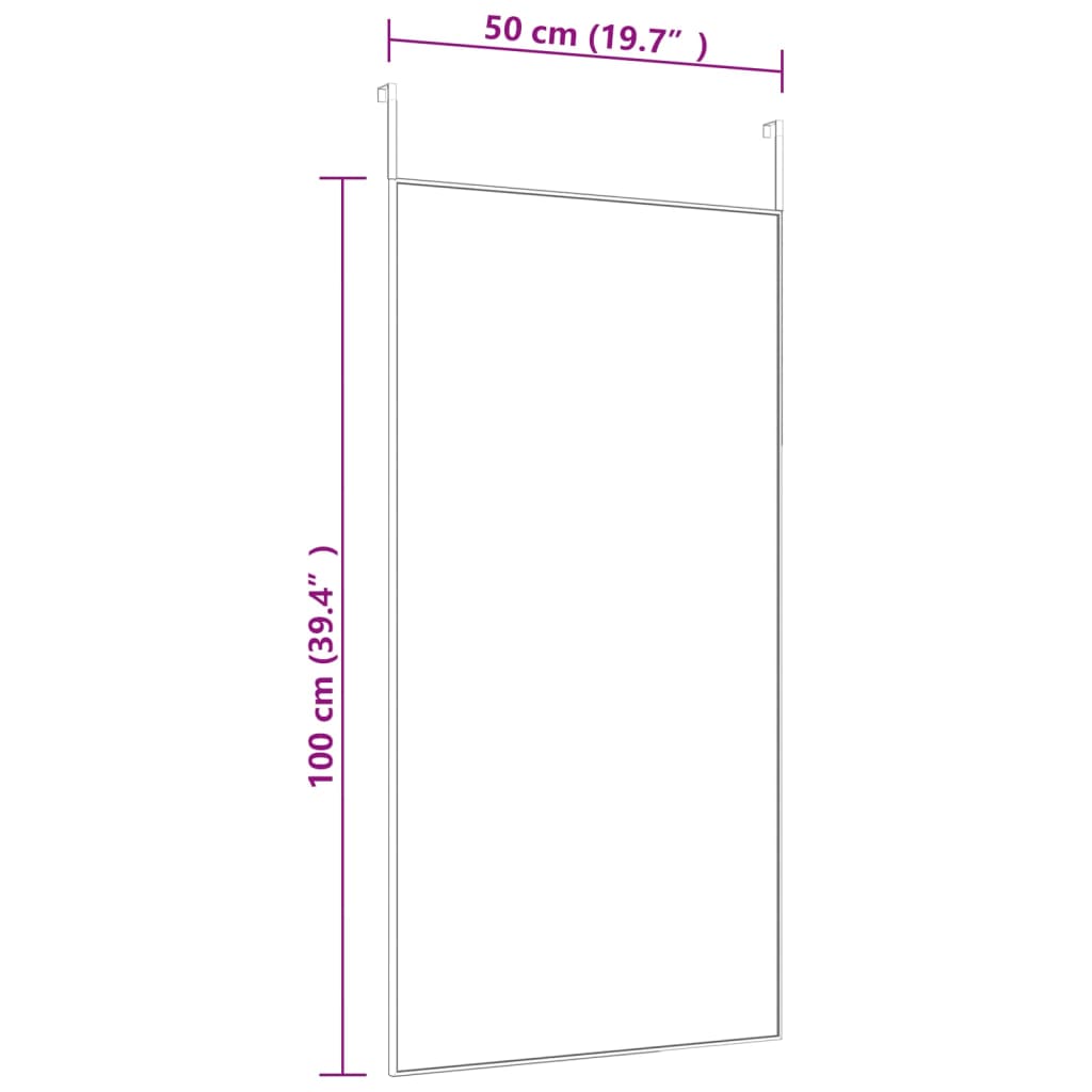 Door Mirror | Black | Aluminium | 50x100 cm | Over The Door Mirror