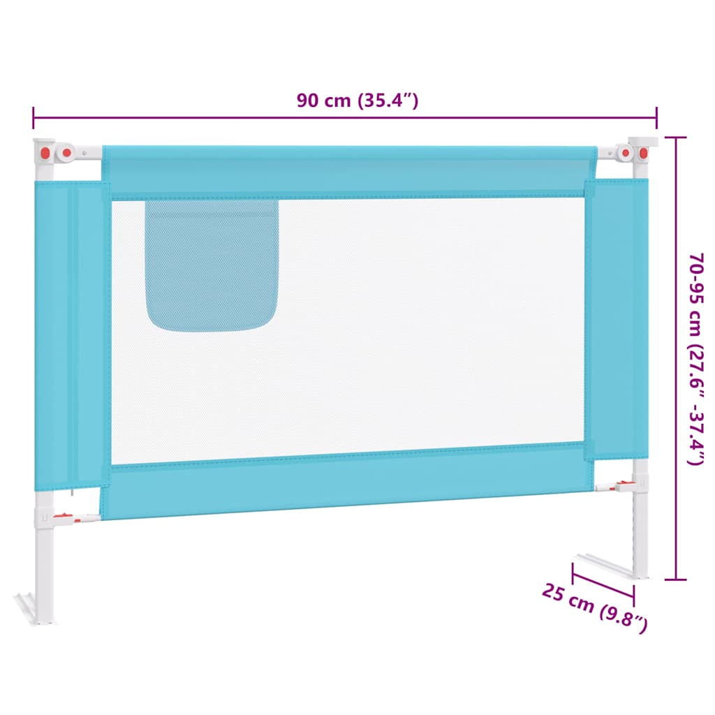 Toddler Safety Bed Rail Blue 90x25 cm Fabric