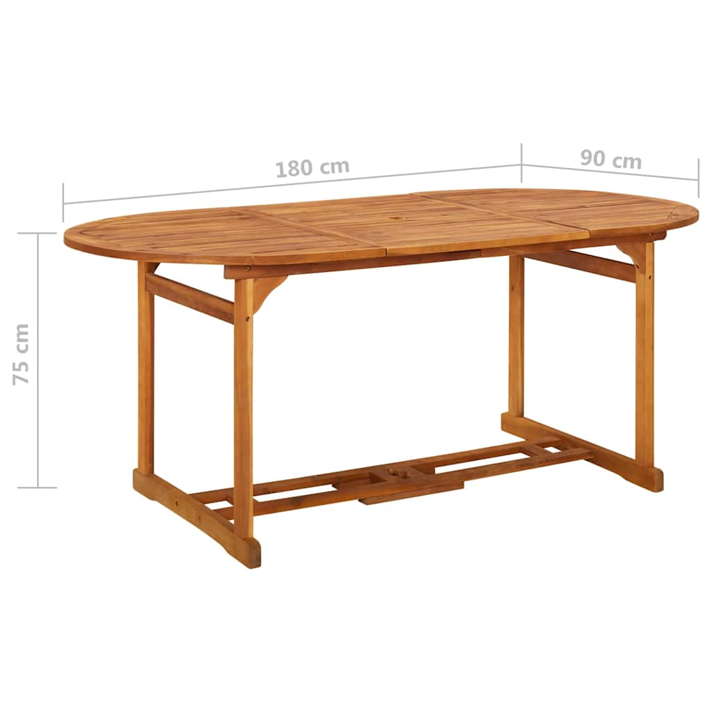 Dining Table | Various wood shades | Solid Acacia Wood | 180x90x75 cm