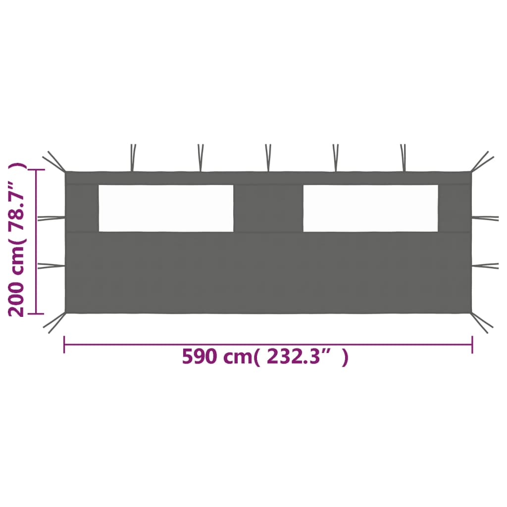 Gazebo Sidewall | Anthracite | Polyester | Large | Durable