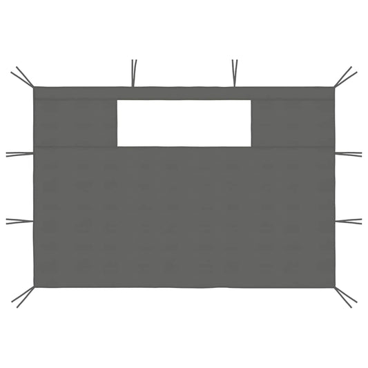 Gazebo Sidewalls with Windows 2 pcs Anthracite