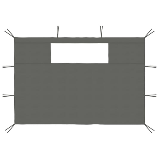Gazebo Sidewalls with Windows 2 pcs Anthracite