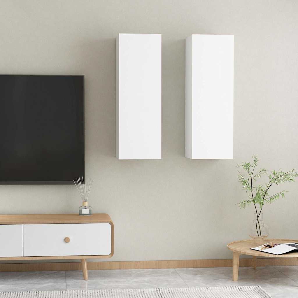 Tv Cabinet | Set of 2 | White | Engineered wood | Medium | Wall mounting