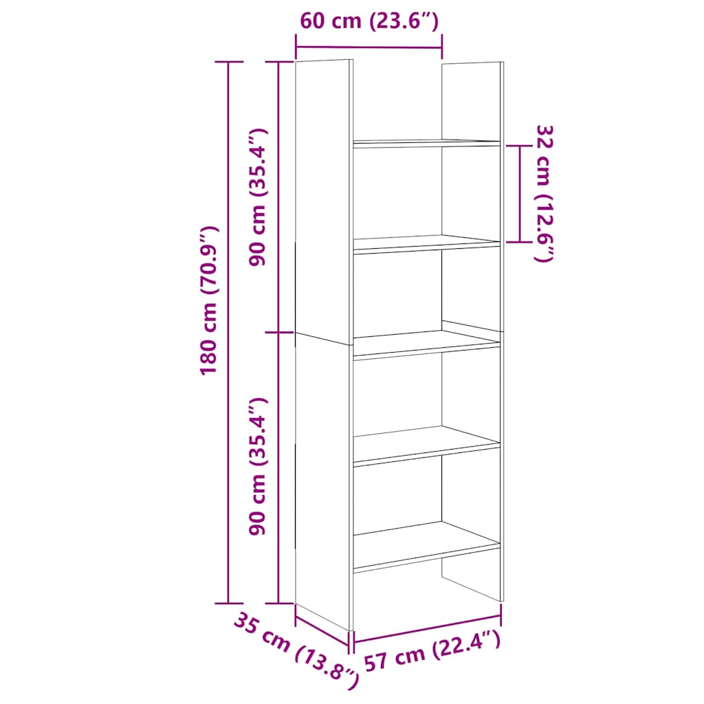 Book Cabinet | Black | Engineered wood | Large | Book Cabinet