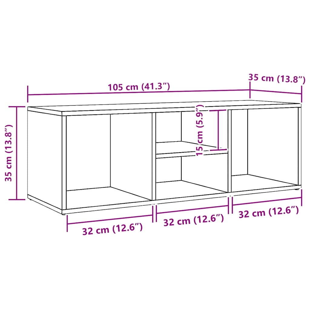 Shoe Storage Bench Concrete Grey 102x35x35 cm Engineered Wood