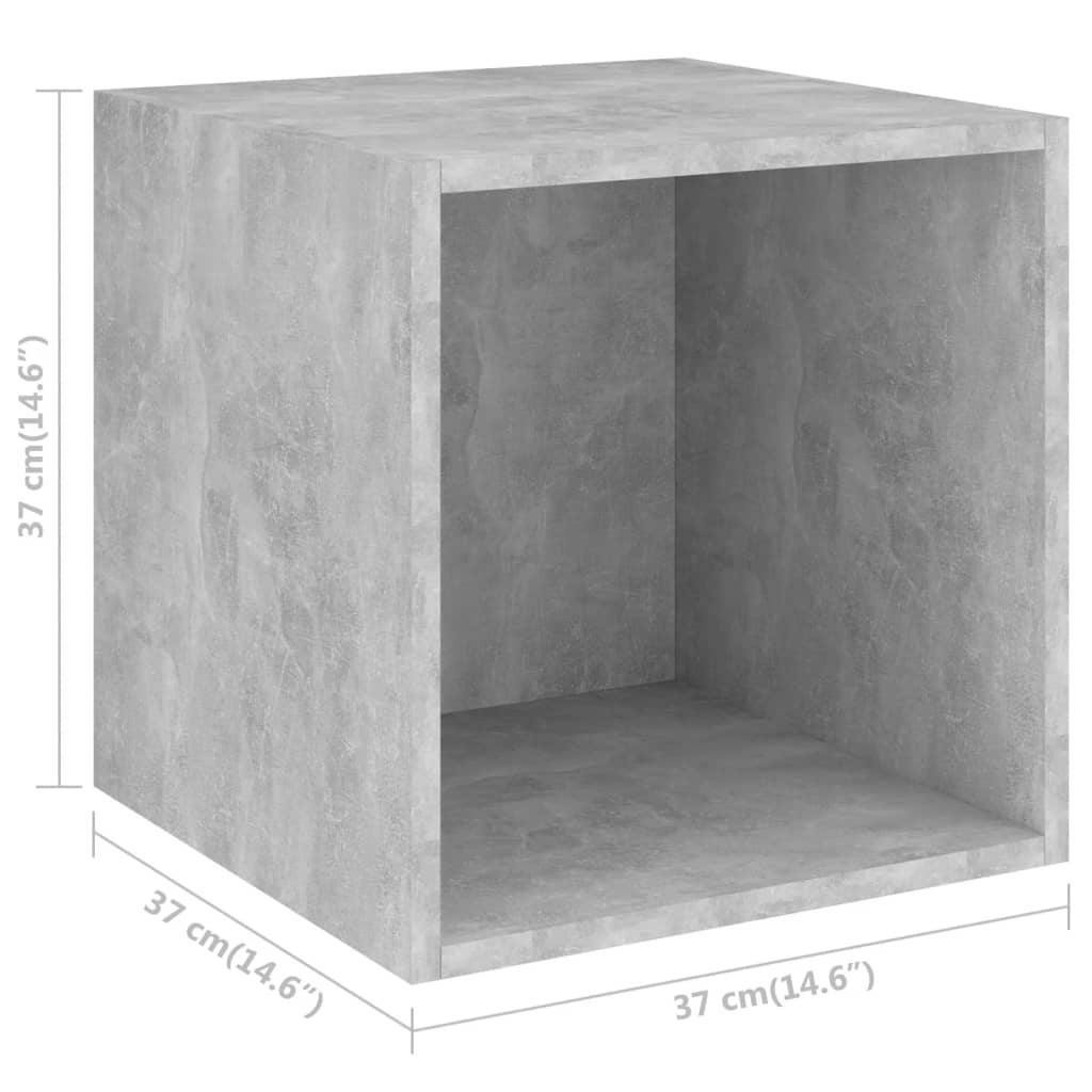 805457 vidaXL Wall Cabinets 2 pcs Concrete Grey 37x37x37 cm Engineered Wood
