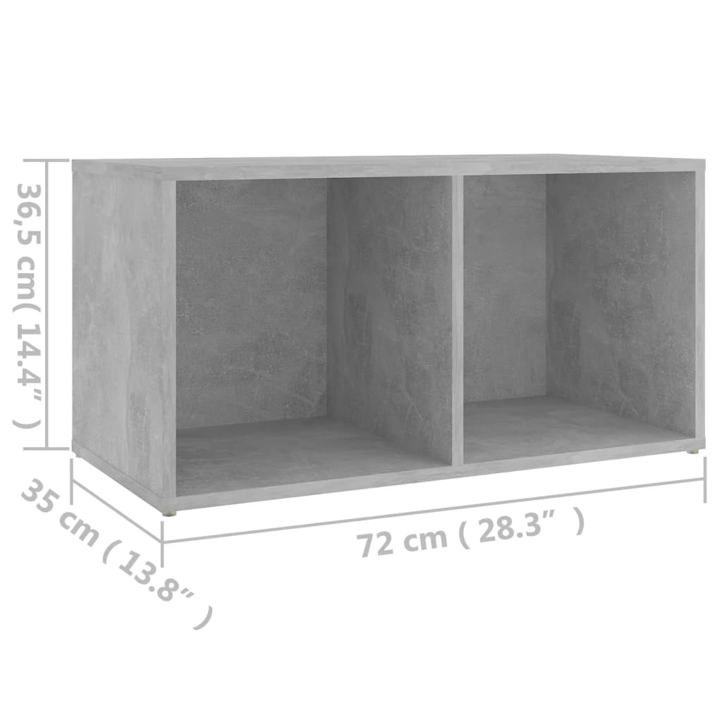 805529 vidaXL TV Cabinet Concrete Grey 72x35x36,5 cm Engineered Wood