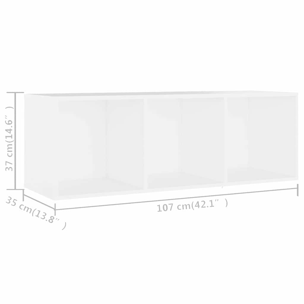 805534 vidaXL TV Cabinet White 107x35x37 cm Engineered Wood