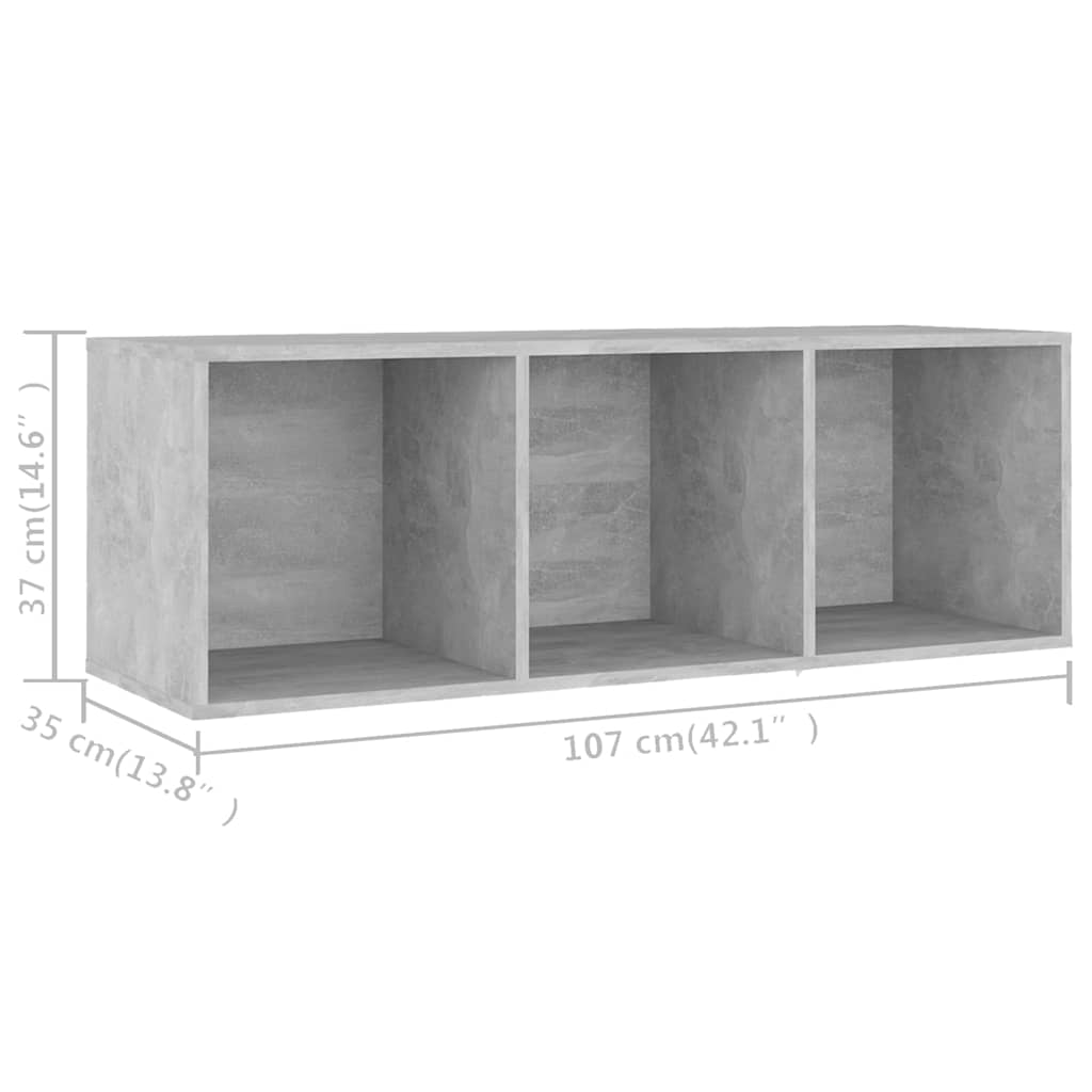 805538 vidaXL TV Cabinet Concrete Grey 107x35x37 cm Engineered Wood