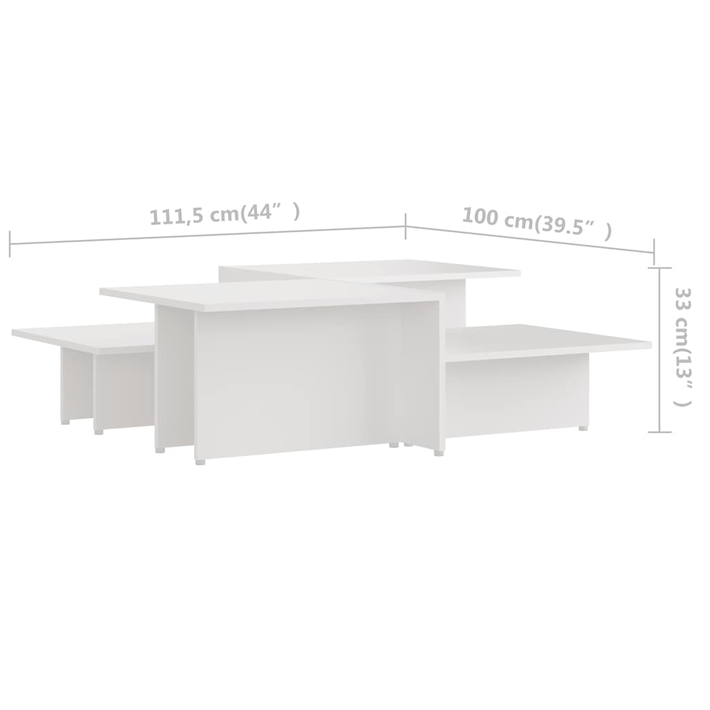 Coffee Tables 2 pcs White 111.5x50x33 cm Engineered Wood