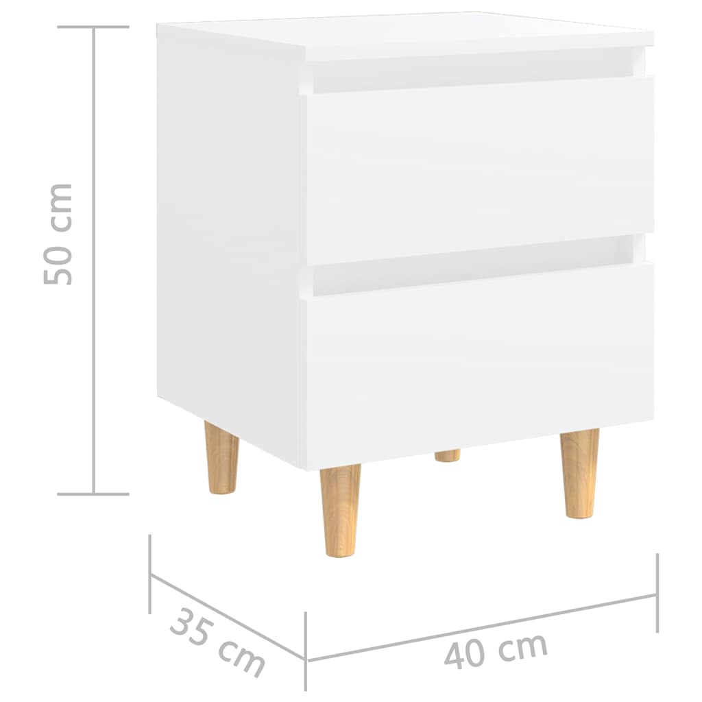 Bed Cabinet | White | Engineered wood, solid pinewood | Small
