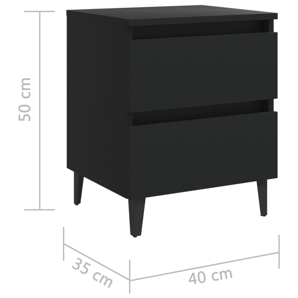 Bed Cabinet | Black | Engineered wood, Metal | Standard | Bed Cabinet