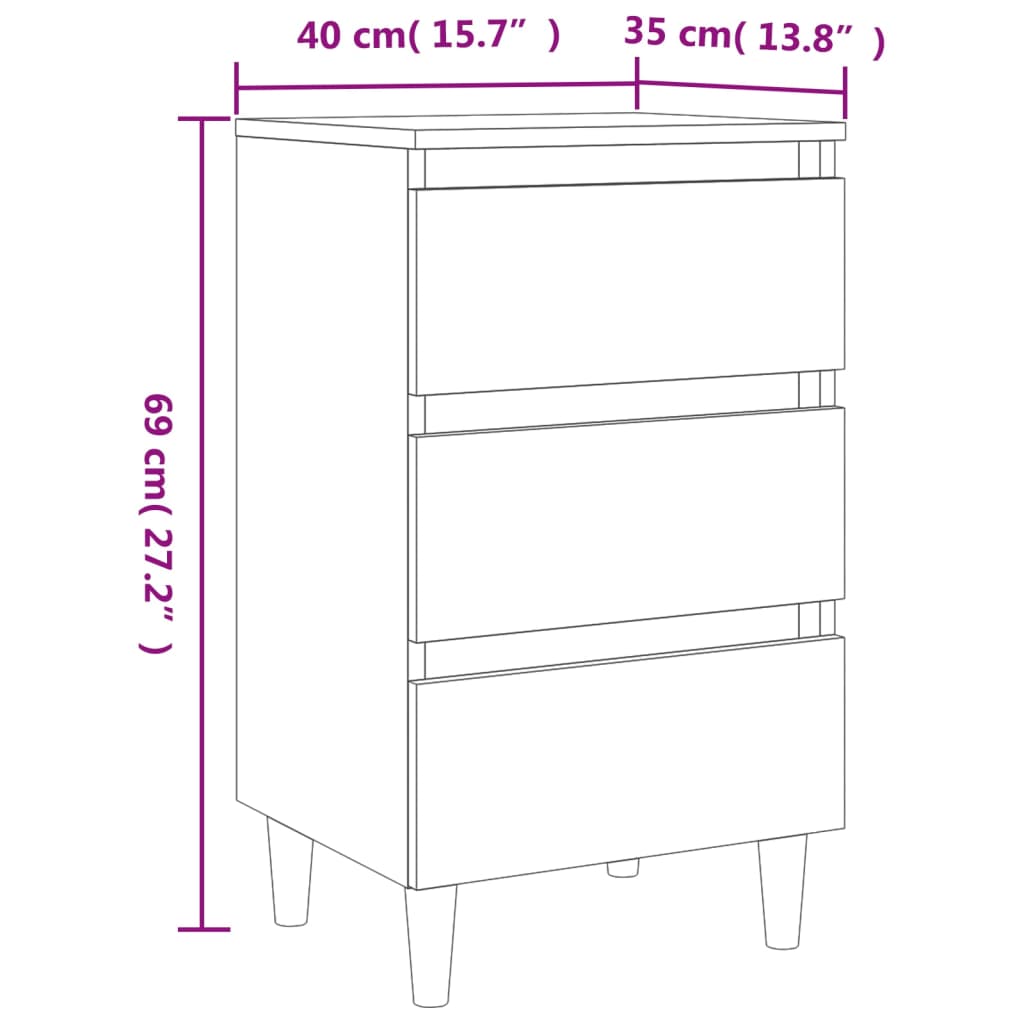 Bed Cabinet | Concrete grey | Engineered wood, solid eucalyptus wood