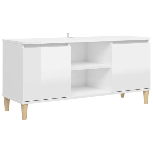 TV Cabinet | High Gloss White | Engineered Wood