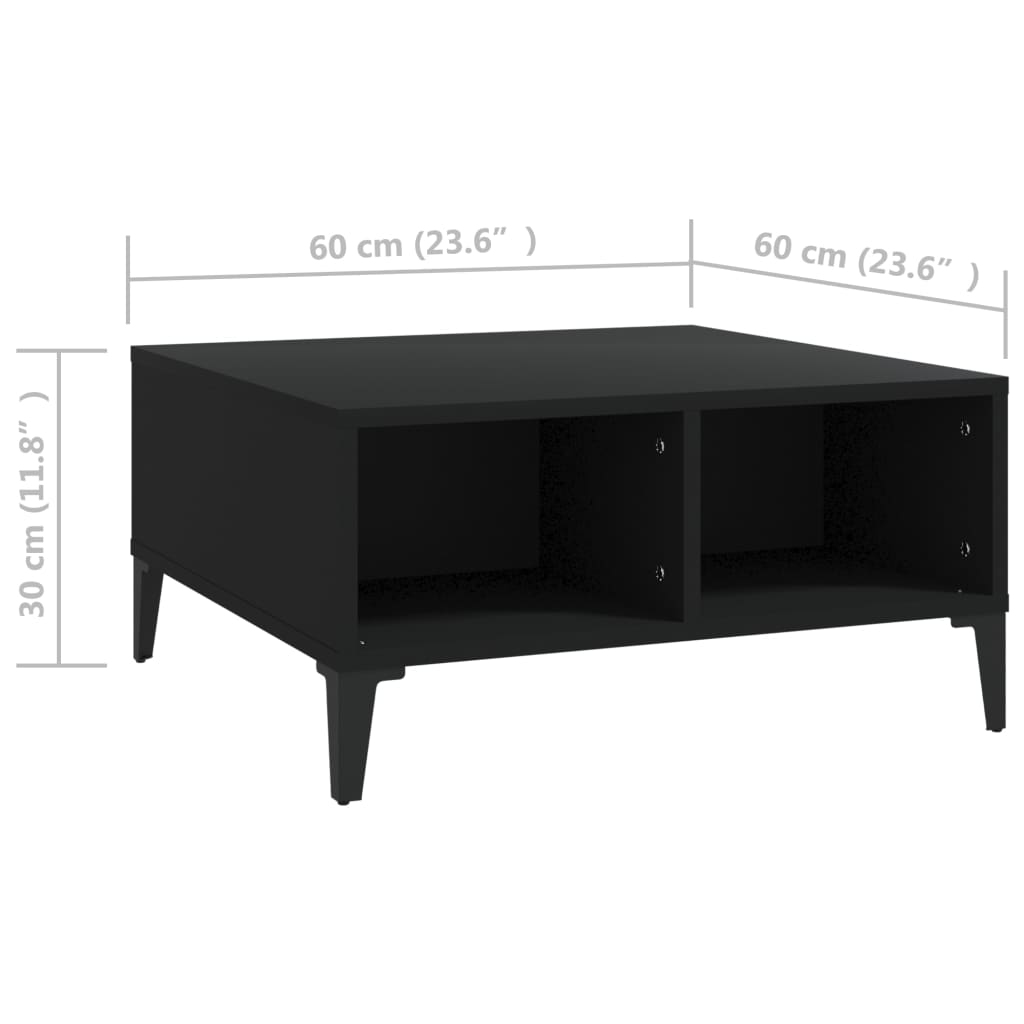 Coffee Table | Black | Engineered wood, metal | 60 cm x 60 cm x 30 cm