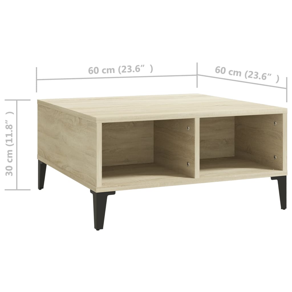 Coffee Table | Sonoma Oak | Engineered wood, metal | 60x60 cm