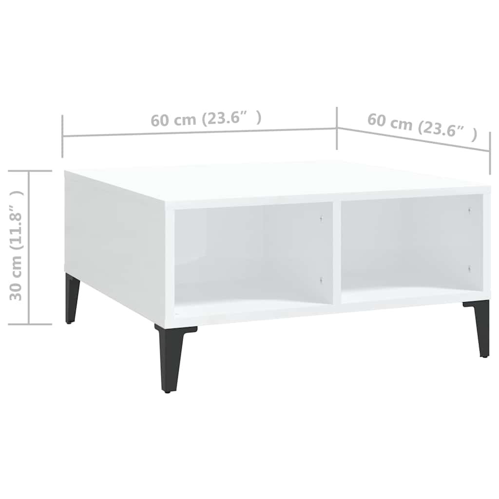 Coffee Table | High gloss white | Engineered wood, metal | Standard