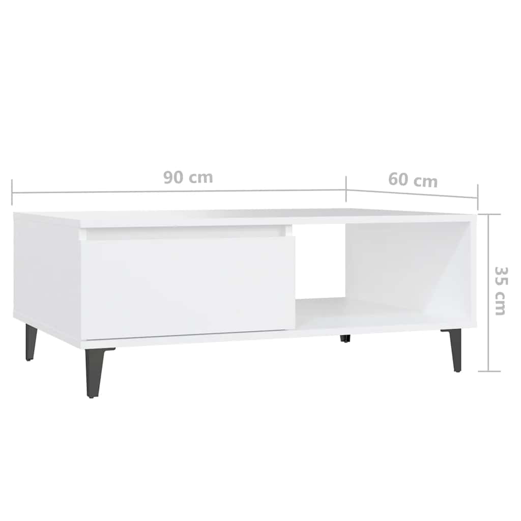 Coffee Table White 90x60x35 cm Engineered Wood