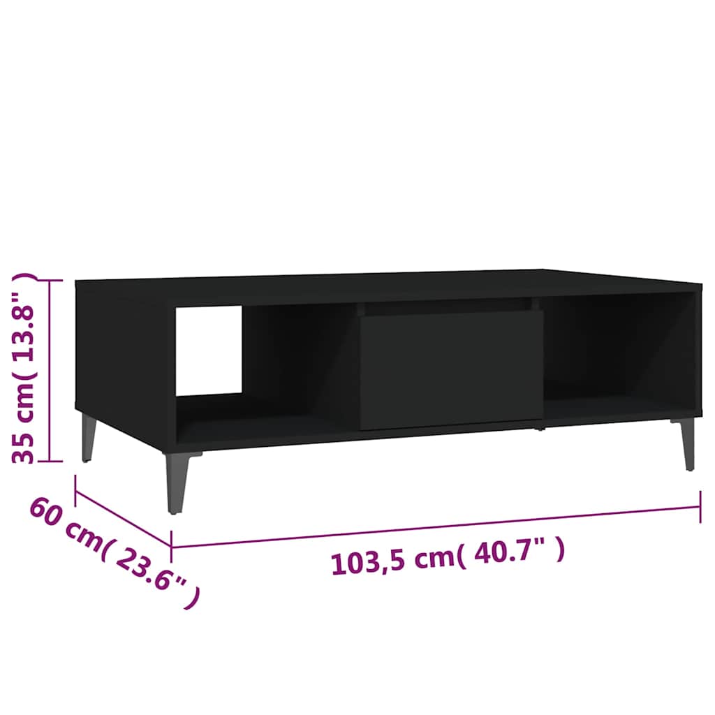 Coffee Table | Black | Engineered wood | Coffee Table | Rectangular