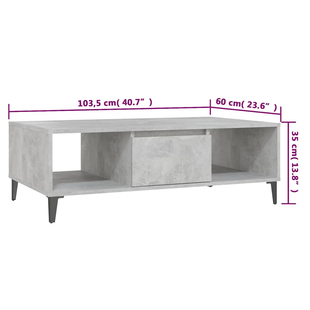 Coffee Table | Concrete Grey | Engineered Wood | Medium | Coffee Table