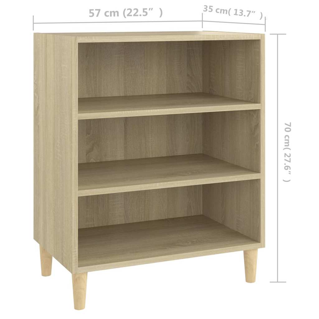 Sideboard | Sonoma Oak | Engineered Wood and Eucalyptus Wood | Medium